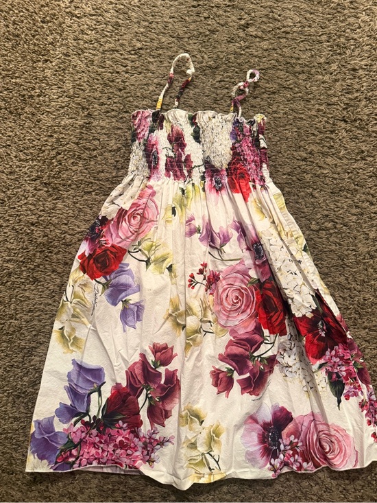 Dolce & Gabbana Other - Dolce & Gabbana White Smocked Floral Top with Pink, Red & Purple Accents